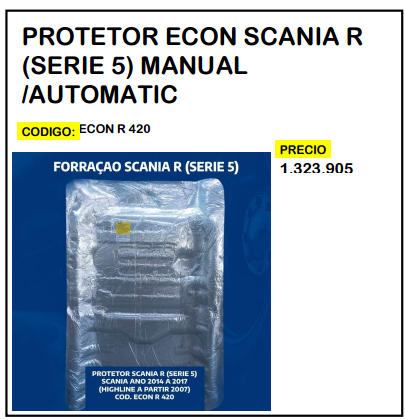 Protector Econ Scania R (Serie 5) Manual/Automático