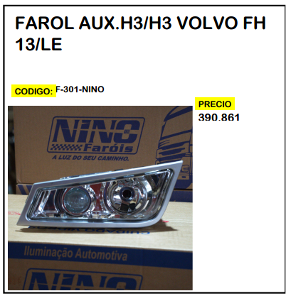 Farol Aux H3/H3 Volvo FH 13 LE