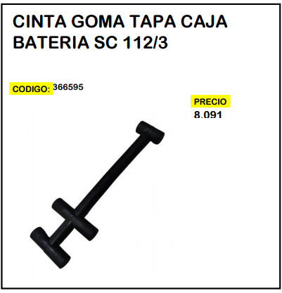 Cinta Goma Tapa Caja Bateria SC 112/3