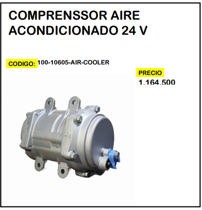 Compressor Aire Acondicionado 24V