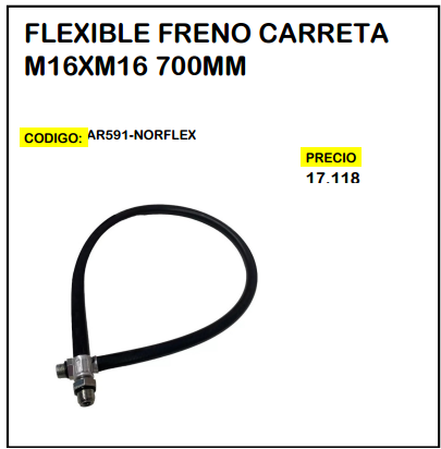 Flexible Freno Carreta M16xM16 700mm