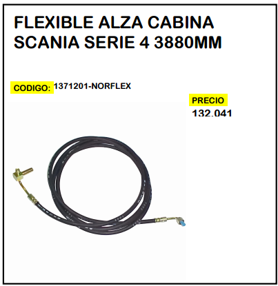 Flexible Alza Cabina Scania Serie 4 3880mm