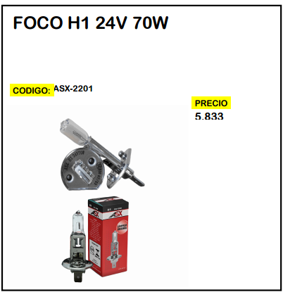 Foco H1 24V 70W