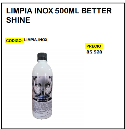 Limpia Inox 500ml Better Shine