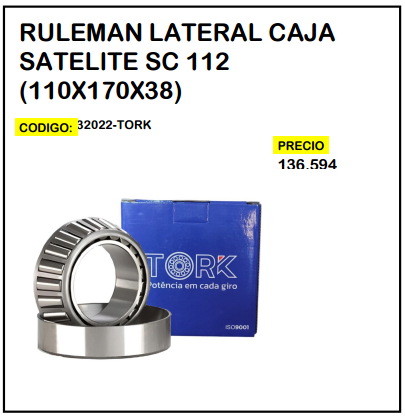 Rulemán Lateral Caja Satélite SC 112 (110x170x38)