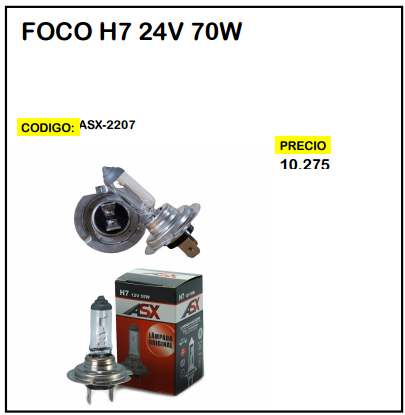 Foco H7 24V 70W