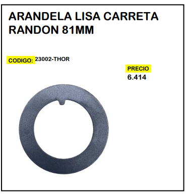 Arandela Lisa Carreta Randon 81mm