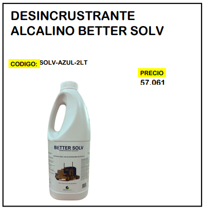 Desincrustante Alcalino Better Solv 2LT