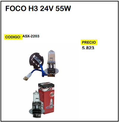 Foco H3 24V 55W