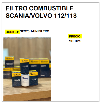 Filtro Combustible Scania/Volvo 112/113