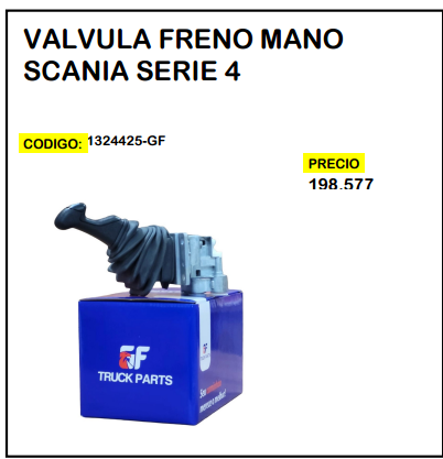 Válvula Freno Mano Scania Serie 4