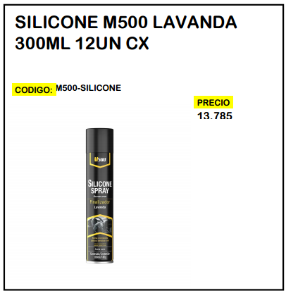 Silicone M500 Lavanda 300ml 12un Cx