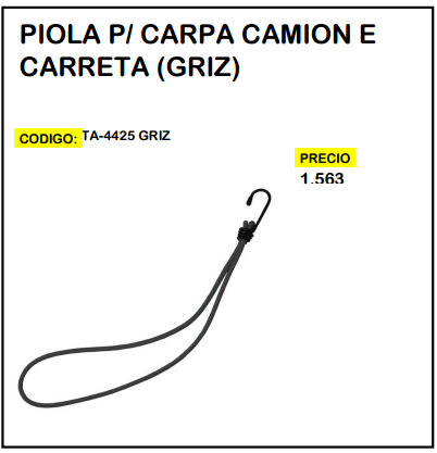 Piola p/ Carpa Camión e Carreta (Griz)