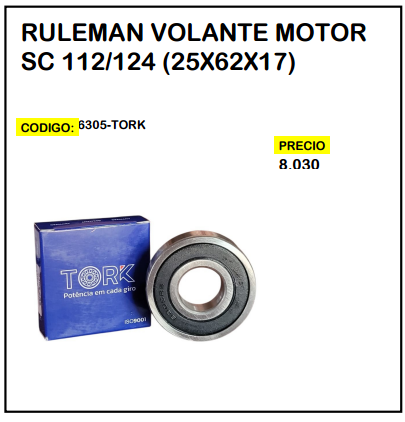 Rulemán Volante Motor SC 112/124 (25x62x17)