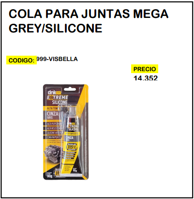 Cola para Juntas Mega Grey/Silicone