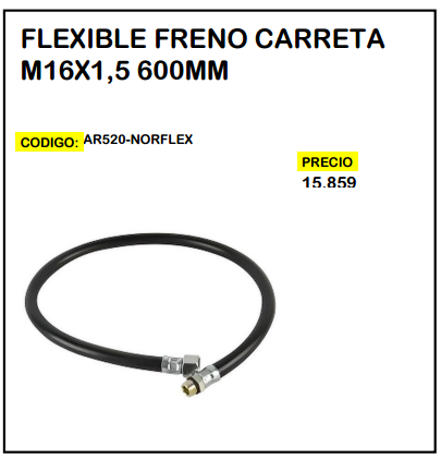 Flexible Freno Carreta M16x1,5 600mm
