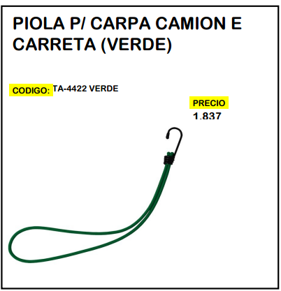 Piola p/ Carpa Camión e Carreta (Verde)