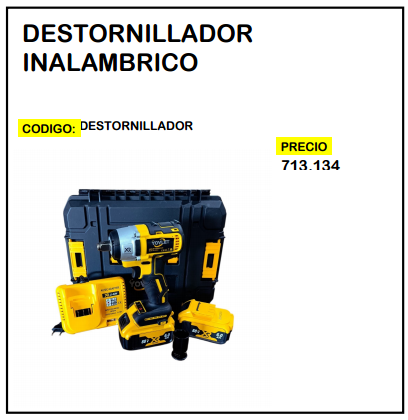 Destornillador Inalambrico
