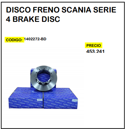 Disco Freno Scania Serie 4 Brake Disc