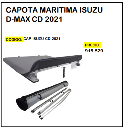 Capota Maritima Isuzu D-MAX CD 2021