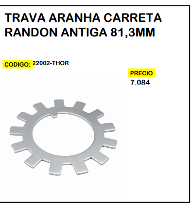 Traba Araña Carreta Randon Antigua 81,3mm