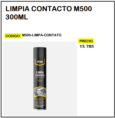 Limpia Contacto M500 300ml