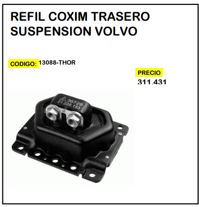 Refil Coxim Trasero Suspensión Volvo