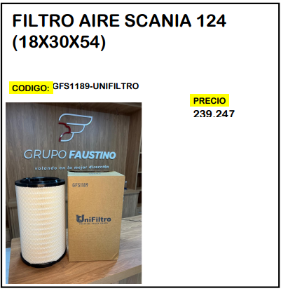 Filtro Aire Scania 124 (18x30x54)
