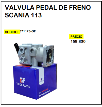 Válvula Pedal de Freno Scania 113