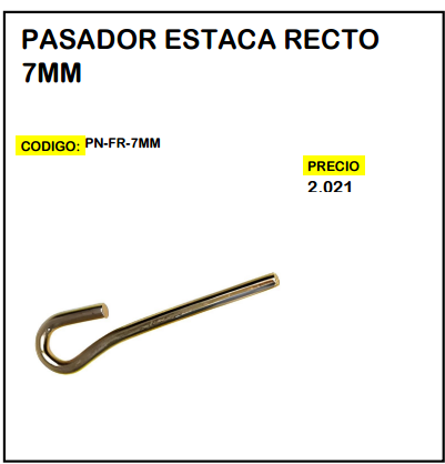 Pasador Estaca Recto 7mm (Variante)