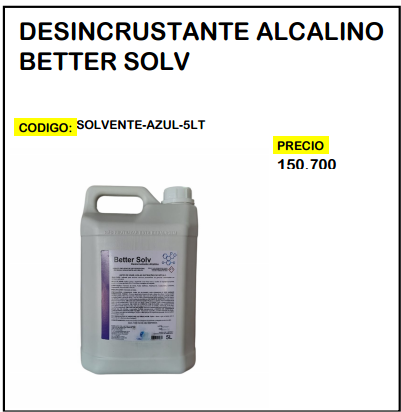 Desincrustante Alcalino Better Solv 5LT
