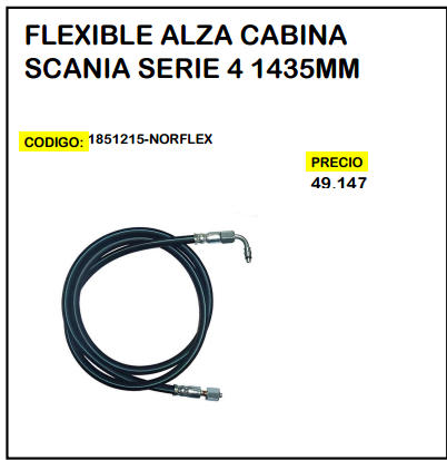 Flexible Alza Cabina Scania Serie 4 1435mm