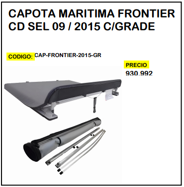 Capota Maritima Frontier CD SEL 09/2015 c/Grade