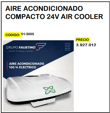 Aire Acondicionado Compacto 24V Air Cooler