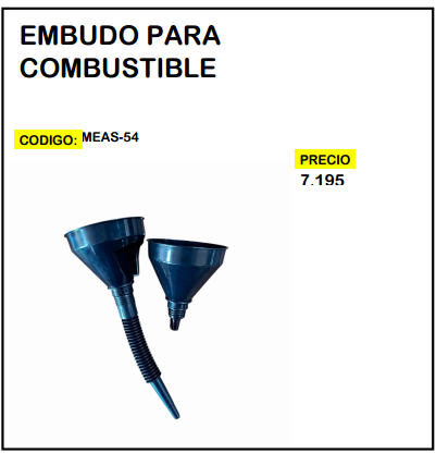Embudo para Combustible