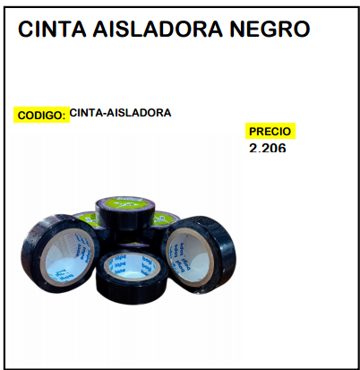 Cinta Aisladora Negro