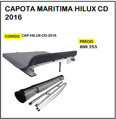 Capota Maritima Hilux CD 2016
