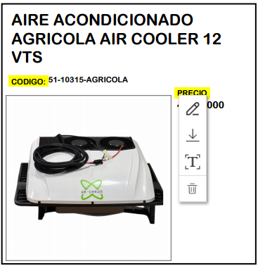 Aire Acondicionado Agrícola Air Cooler 12 Vts