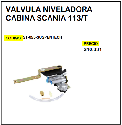 Válvula Niveladora Cabina Scania 113/T
