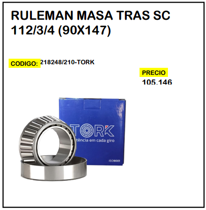 Rulemán Masa Tras SC 112/3/4 (90x147)